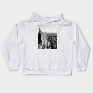 Black and White Santa Maria Del Fiore, Florence, Italy, Photography Kids Hoodie